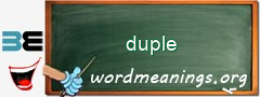 WordMeaning blackboard for duple